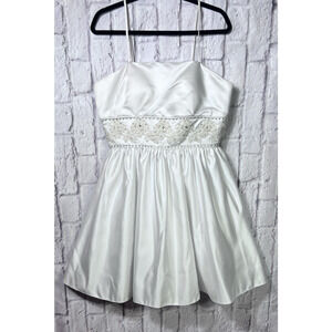 Wedding Dress Fit & Flare Empire Waist Spaghetti Strap Sequin Beaded Waist